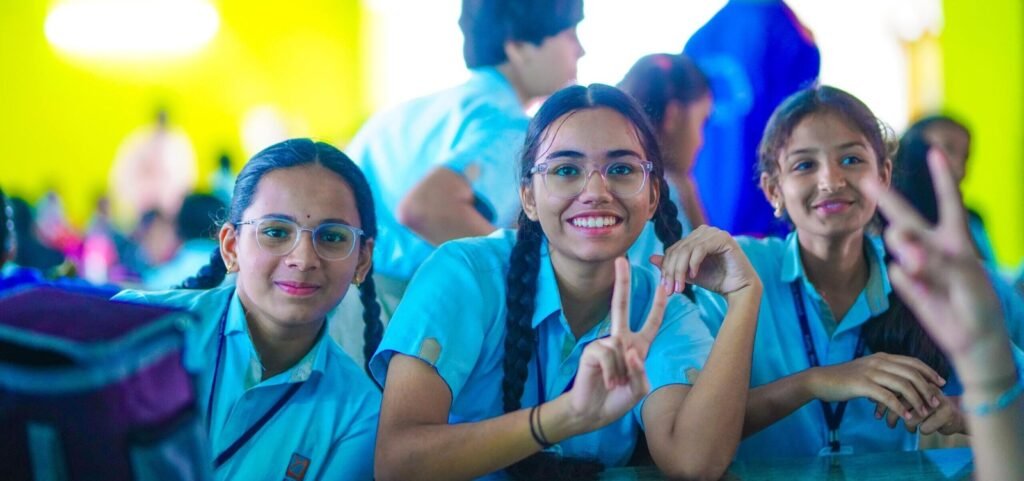 three girl students