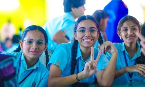 three girl students